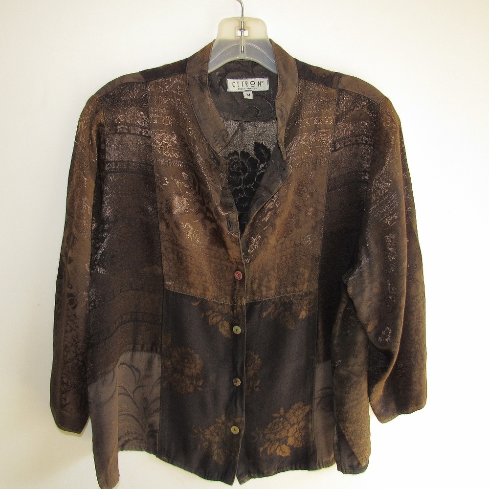 CItron Santa Monica Woman's Blouse SZ Med 100% Rayon Boho